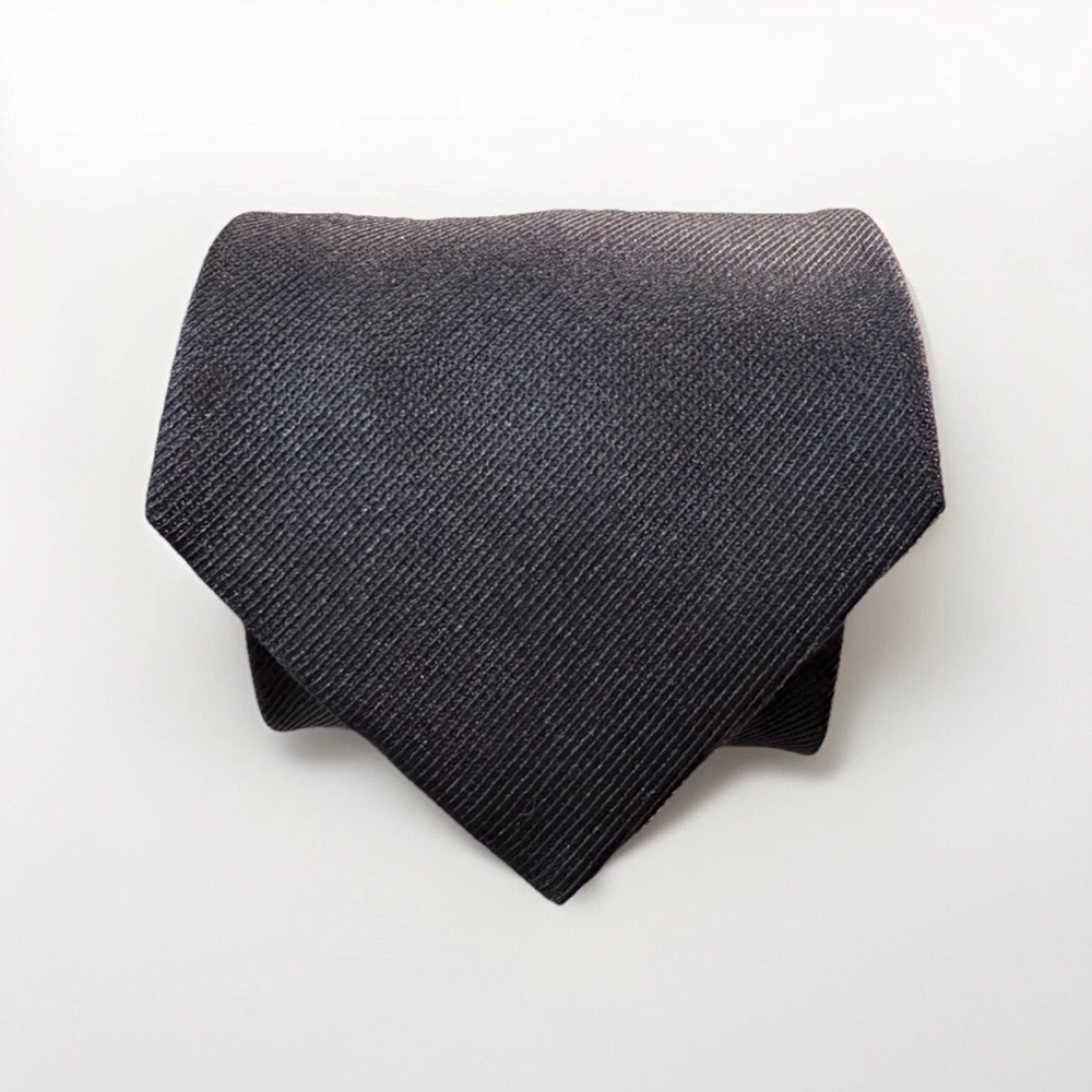 Valentino, Dark Grey, Solid Woven, Men's, 100% Silk Neck Tie, NWT